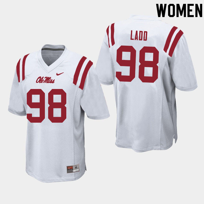 Clayton Ladd Ole Miss Rebels NCAA Women's White #98 Stitched Limited College Football Jersey ZRV1358DQ